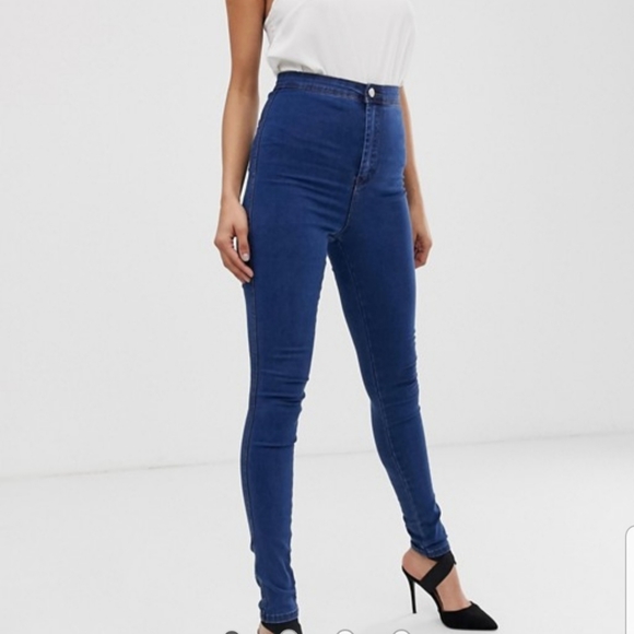 ASOS high waisted dark wash jeggings size 28 - Picture 1 of 6